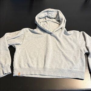 Tentree Women's Light Gray Cropped Hooded Sweatshirt